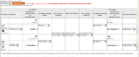 NFL Playoffs picks screen